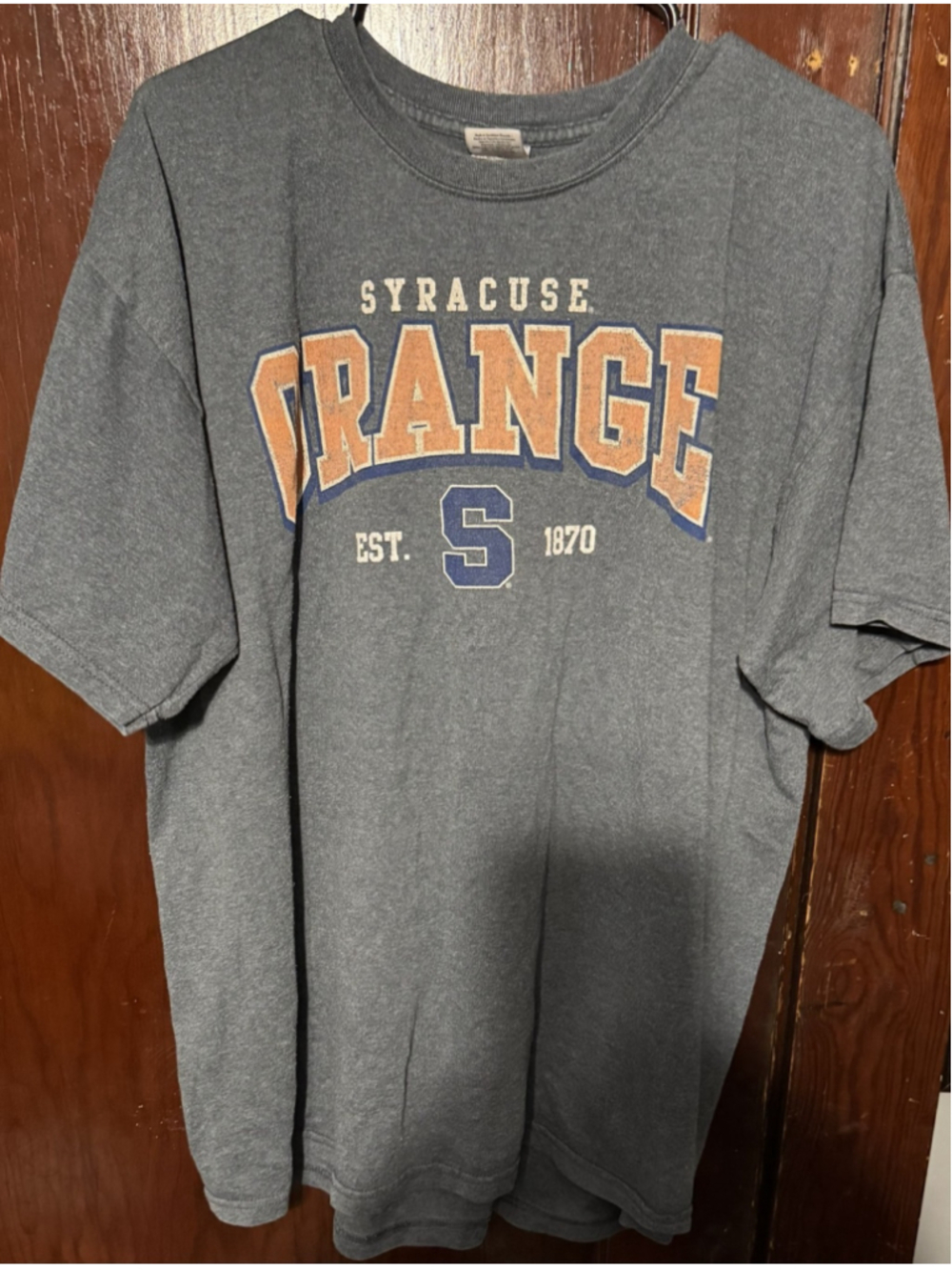 Syracuse Orangemen Distressed Logo Tee Men XL Blue